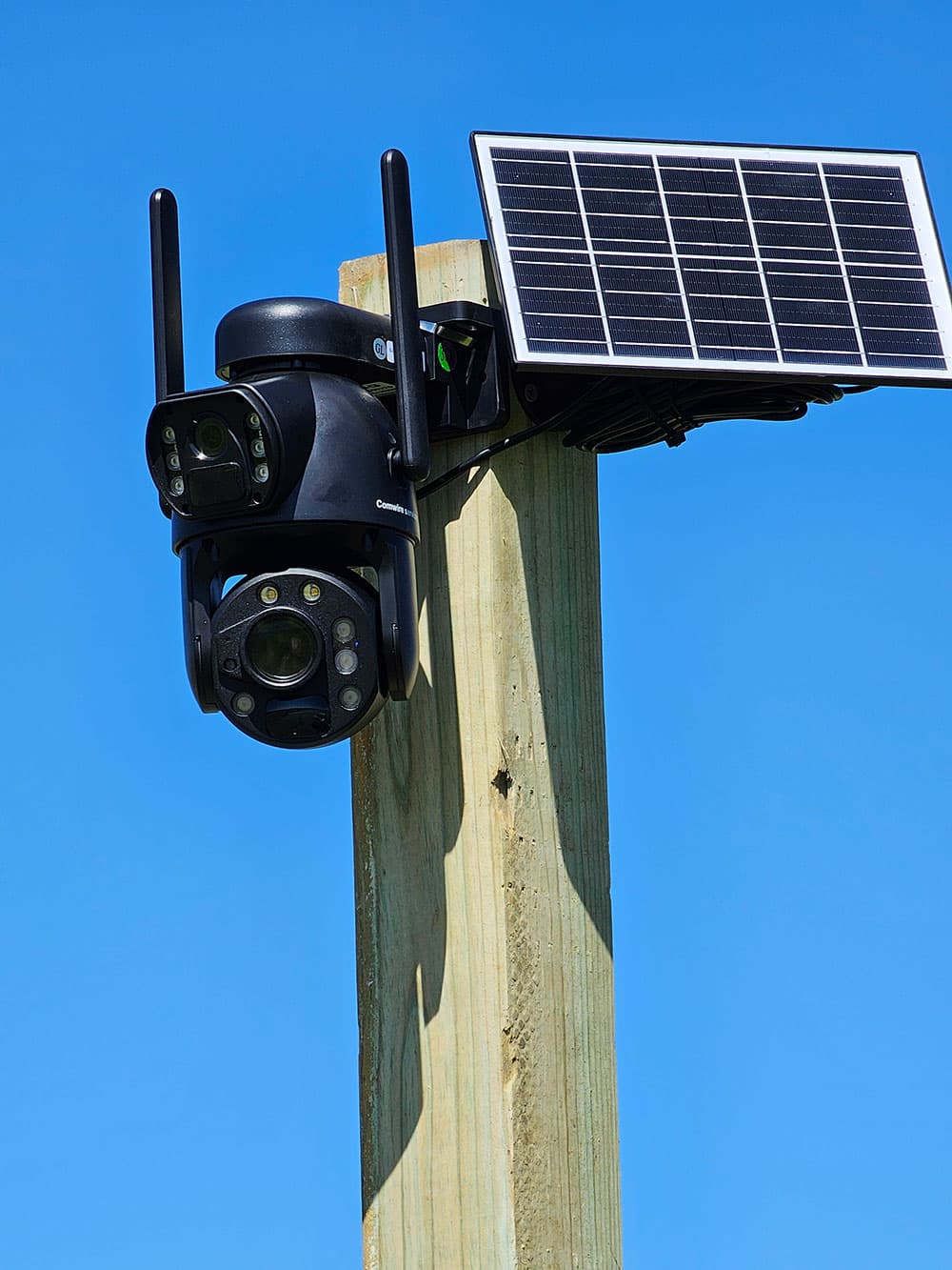 Solar Camera Mounted on Pole